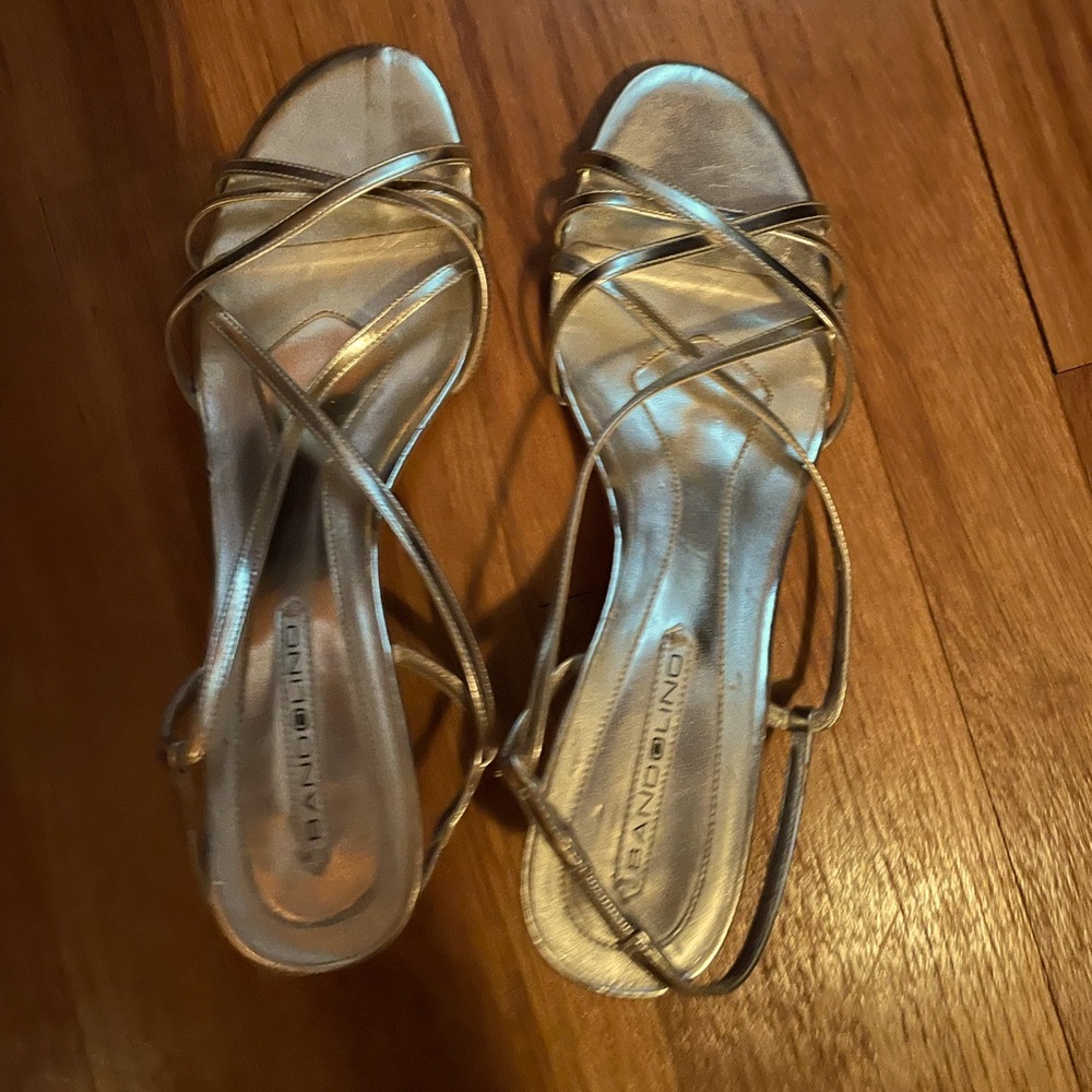 silver sandal high heels size 9.5